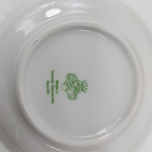 - JLMeneau 5 porcelain saucers Floral design (Z14) - Picture 5 of 8